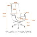 Ver imagem 2 de Kit com 2 Cadeiras Office Presidente Revestimento em Couro/Tecido e Base Aço Cromado Valencia Preto