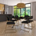 Ver imagem 3 de Cadeira Sala de Jantar Encosto e Assentos Estofados Linho Jaraguá