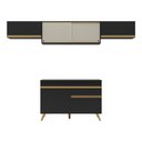 Ver imagem 7 de Cozinha Compacta 4 Pç com Armário e Balcão Mp3698 Veneza Gb Preta