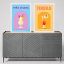 Ver imagem 2 de Kit 2 Quadros para Bar - Coquetéis Alcoólicos 33x24cm - com Vidro:moldura Branca