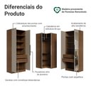 Ver imagem 4 de Guarda-Roupa Modulado de Canto 350 cm 6 Portas com Espelhos 4 Gavetas Rustic/Crema Neo Madesa 02