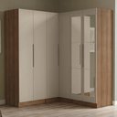Ver imagem 3 de Guarda-Roupa Modulado de Canto 350 cm 6 Portas com Espelhos 4 Gavetas Rustic/Crema Neo Madesa 02