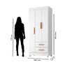 Guarda Roupa Solteiro 3 Portas 2 Gavetas com Pés Lite - 4