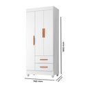 Ver imagem 3 de Guarda Roupa Solteiro 3 Portas 2 Gavetas com Pés Lite