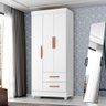Guarda Roupa Solteiro 3 Portas 2 Gavetas com Pés Lite - 1