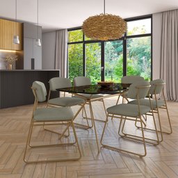 Cadeira Sala de Jantar Encosto e Assentos Estofados Corino Linha Jaraguá - 3