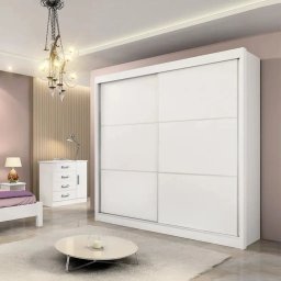 Guarda Roupa Casal 2 Portas 6 Gavetas Cancun Branco - D'doro - 5