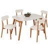 Conjunto Sala de Jantar Mesa 110x80cm Tampo em Mdf Laqueado com Vidro Laqueado 4 Cadeiras Ceci Yesca - 2