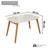 Conjunto Sala de Jantar Mesa 110x80cm Tampo em Mdf Laqueado com Vidro Laqueado 4 Cadeiras Ceci Yesca - 3