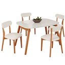 Ver imagem 2 de Conjunto Sala de Jantar Mesa 110x80cm Tampo em MDF Laqueado com Vidro Laqueado 4 Cadeiras Ceci Yesca