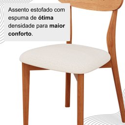 Conjunto Sala de Jantar Mesa 110x80cm Tampo em Mdf Laqueado com Vidro Laqueado 4 Cadeiras Ceci Yesca - 6
