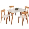 Conjunto Sala de Jantar Mesa 110x80cm Tampo em Mdf Laqueado com Vidro Laqueado 4 Cadeiras Ceci Yesca - 2