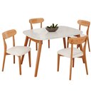 Ver imagem 2 de Conjunto Sala de Jantar Mesa 110x80cm Tampo em Mdf Laqueado com Vidro Laqueado 4 Cadeiras Ceci Yesca