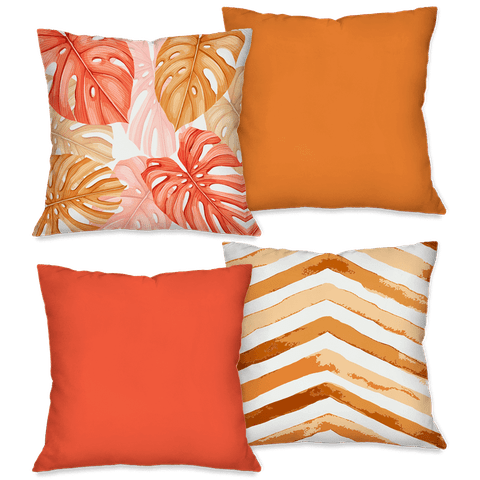 Kit com 4 Capas para Almofadas Decorativas Costela de Adão