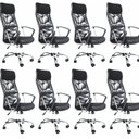 Ver imagem 1 de Kit 8 Cadeira de Escritorio Presidente Tela Mesh Comfort Preto
