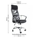 Ver imagem 3 de Kit 8 Cadeira de Escritorio Presidente Tela Mesh Comfort Preto