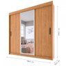 Guarda-roupa Casal Toronto 3 Portas 6 Prateleiras com Espelho Naturale Tx - Fama Móveis - 4