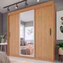 Ver imagem 1 de Guarda-roupa Casal Toronto 3 Portas 6 Prateleiras com Espelho Naturale Tx - Fama Móveis