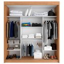 Ver imagem 3 de Guarda-roupa Casal Toronto 3 Portas 6 Prateleiras com Espelho Naturale Tx - Fama Móveis