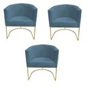 Ver imagem 1 de Kit 03 Poltronas Paola Sued Azul Tiffany - D'Classe Decor