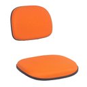Ver imagem 2 de Kit Assento e Encosto Tapecado Conjunto Secretaria Ponta Caida para Cadeira de Escritorio Laranja Po