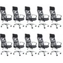 Ver imagem 1 de Kit 10 Cadeiras de Escritorio Presidente Tela Mesh Comfort Preto