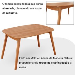 Conjunto Sala de Jantar Mesa 110x80cm Tampo em Mdf Laminado 4 Cadeiras Ceci Yescasa - 8