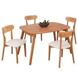 Conjunto Sala de Jantar Mesa 110x80cm Tampo em Mdf Laminado 4 Cadeiras Ceci Yescasa - 2