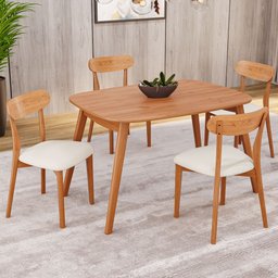 Conjunto Sala de Jantar Mesa 110x80cm Tampo em Mdf Laminado 4 Cadeiras Ceci Yescasa - 1