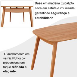 Conjunto Sala de Jantar Mesa 110x80cm Tampo em Mdf Laminado 4 Cadeiras Ceci Yescasa - 9