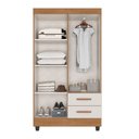 Ver imagem 5 de Guarda Roupa Casal 4 Portas 2 Gavetas com Pés Lite Marrom/Nature/Off White