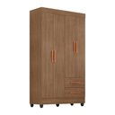 Ver imagem 2 de Guarda Roupa Casal 4 Portas 2 Gavetas com Pés Lite Marrom/Carvalho/Oak