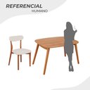 Ver imagem 5 de Conjunto Sala de Jantar Mesa 110x80cm Tampo em MDF Laminado 4 Cadeiras Ceci Yescasa Marrom/Off White