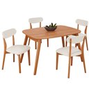 Ver imagem 2 de Conjunto Sala de Jantar Mesa 110x80cm Tampo em MDF Laminado 4 Cadeiras Ceci Yescasa Marrom/Off White