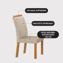 Ver imagem 2 de Conjunto Sala de Jantar Lara 1,20m Tampo Vidro Chumbo com 4 Cadeiras Clara Plus Cinamomo/Linho Palha