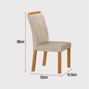 Ver imagem 3 de Conjunto Sala de Jantar Lara 1,20m Tampo Vidro Chumbo com 4 Cadeiras Clara Plus Cinamomo/Linho Palha