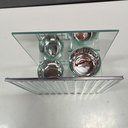 Ver imagem 6 de Castiçal Decorativo Enfeite Porta Vela Home&co 2 Velas Vidro 16x13x6cm Transparente