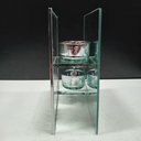 Ver imagem 5 de Castiçal Decorativo Enfeite Porta Vela Home&co 2 Velas Vidro 16x13x6cm Transparente