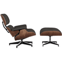 Ver imagem 1 de Poltrona Charles Eames com Banqueta Madeira Imbuia em Couro Legítimo Chumbo