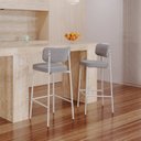 Ver imagem 3 de Banqueta Alloa Fixa com 4 Pés 50 x 44,7 x 163,5cm com 1 Unidade Cinza/Branco Epoxi
