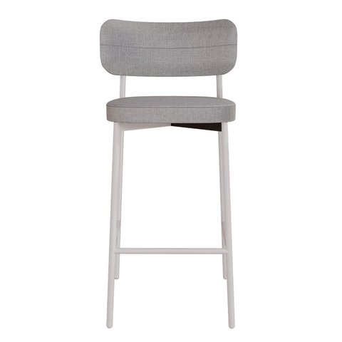 Banqueta Alloa Fixa com 4 Pés 50 x 44,7 x 163,5cm com 1 Unidade Cinza/Branco Epoxi