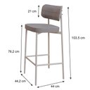 Ver imagem 4 de Banqueta Alloa Fixa com 4 Pés 50 x 44,7 x 163,5cm com 1 Unidade Cinza/Branco Epoxi
