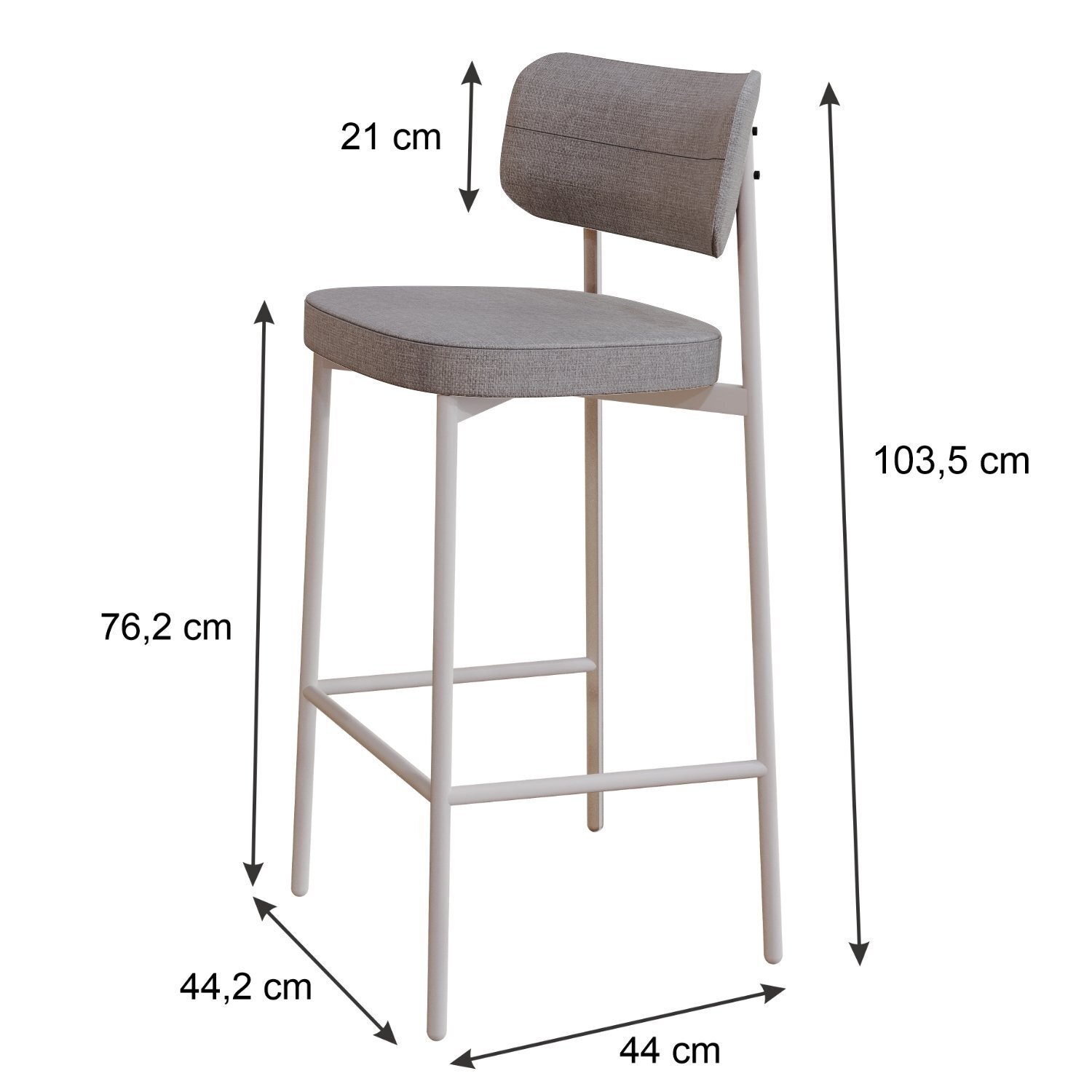 Banqueta Alloa Fixa com 4 Pés 50 X 44,7 X 163,5cm com 1 Unidade - 4