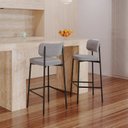 Ver imagem 3 de Banqueta Alloa Fixa com 4 Pés 50 x 44,7 x 163,5cm com 1 Unidade Cinza/Preto Epoxi