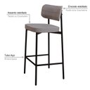 Ver imagem 5 de Banqueta Alloa Fixa com 4 Pés 50 x 44,7 x 163,5cm com 1 Unidade Cinza/Preto Epoxi