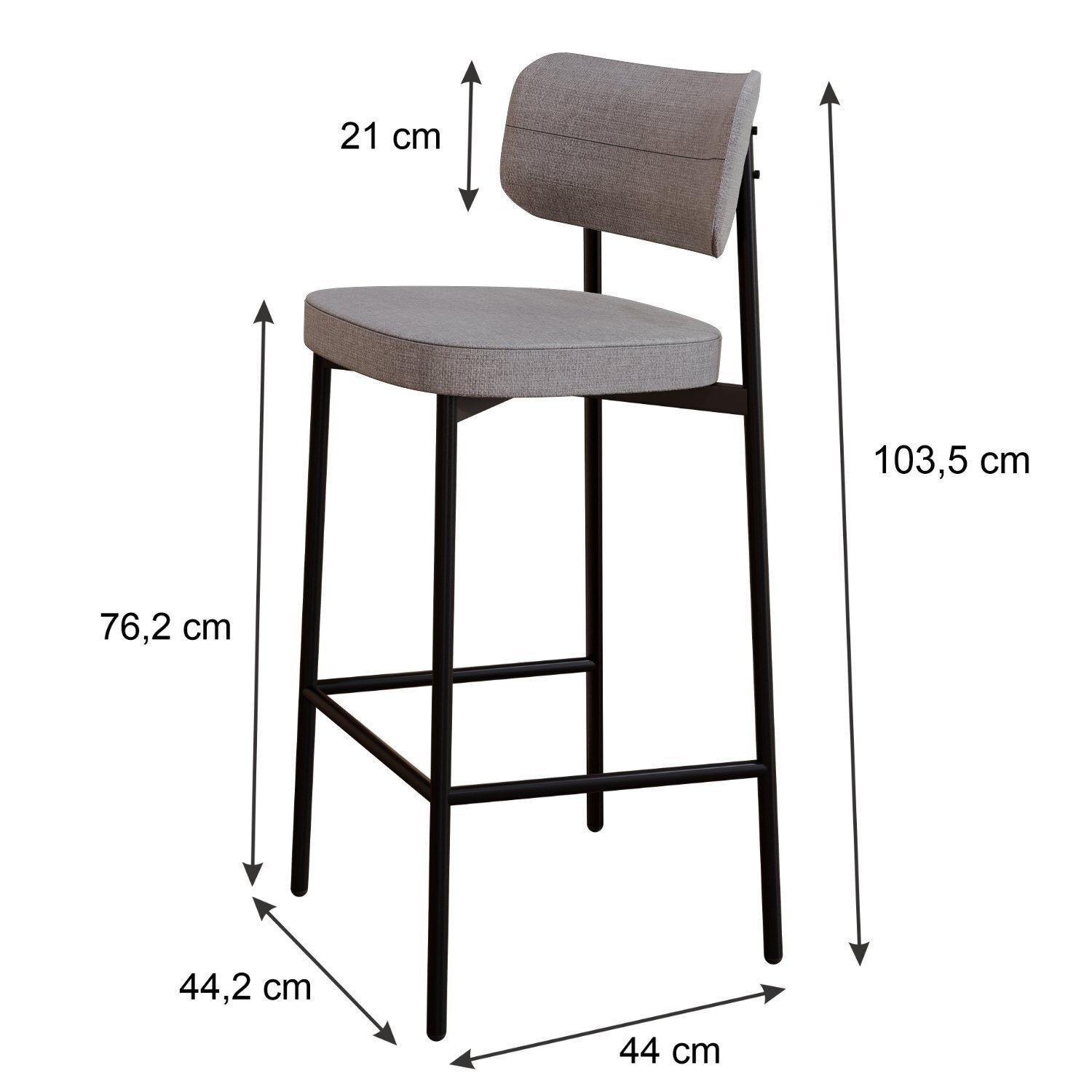 Banqueta Alloa Fixa com 4 Pés 50 X 44,7 X 163,5cm com 1 Unidade - 4