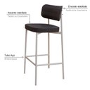 Ver imagem 5 de Banqueta Alloa Fixa com 4 Pés 50 x 44,7 x 163,5cm com 1 Unidade Preto/Branco Epoxi