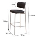 Ver imagem 4 de Banqueta Alloa Fixa com 4 Pés 50 x 44,7 x 163,5cm com 1 Unidade Preto/Branco Epoxi