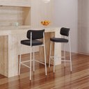 Ver imagem 3 de Banqueta Alloa Fixa com 4 Pés 50 x 44,7 x 163,5cm com 1 Unidade Preto/Branco Epoxi
