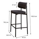 Ver imagem 4 de Banqueta Alloa Fixa com 4 Pés 50 x 44,7 x 163,5cm com 1 Unidade Preto/Epoxi